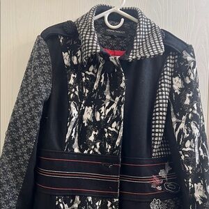 Young Threads Black and White Trench Coat